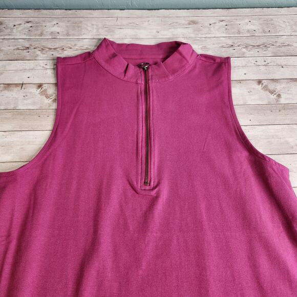 Torrid Foxy Mock Neck Zip Up Tank Berry Size 3X NWT - Picture 4 of 7